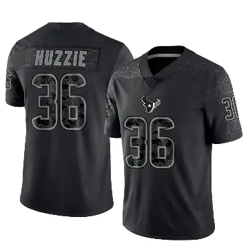 ＃36 Men's Alijah Huzzie Black Limited Houston Texans Reflective Jersey