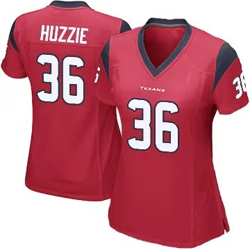 ＃36 Women's Alijah Huzzie Red Game Houston Texans Alternate Jersey