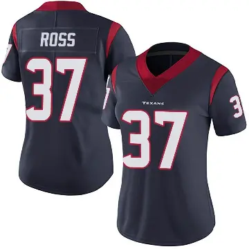 ＃37 Women's D'Angelo Ross Navy Blue Limited Houston Texans Team Color Vapor Untouchable Jersey