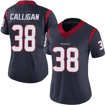 ＃38 Women's Keydrain Calligan Navy Blue Limited Houston Texans Team Color Vapor Untouchable Jersey