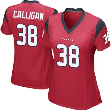 ＃38 Women's Keydrain Calligan Red Game Houston Texans Alternate Jersey