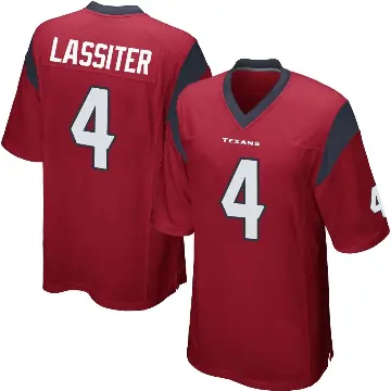 ＃4 Youth Kamari Lassiter Red Game Houston Texans Alternate Jersey