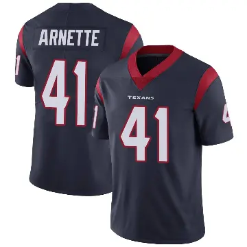 ＃41 Men's Damon Arnette Navy Blue Limited Houston Texans Team Color Vapor Untouchable Jersey