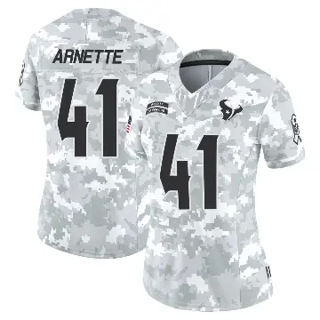 ＃41 Women's Damon Arnette Arctic Camo Limited Houston Texans 2024 Salute to Service Jersey