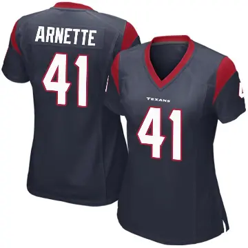 ＃41 Women's Damon Arnette Navy Blue Game Houston Texans Team Color Jersey