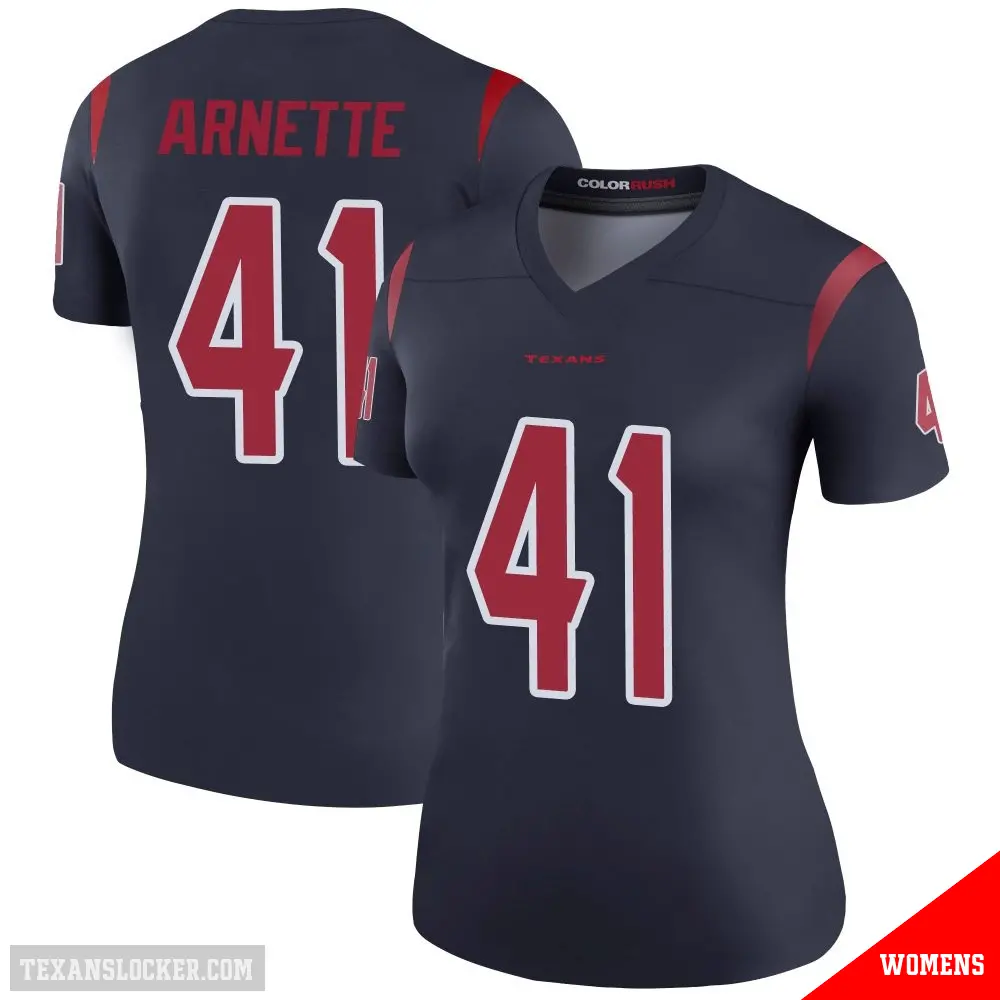 ＃41 Women's Damon Arnette Navy Legend Houston Texans Color Rush Jersey