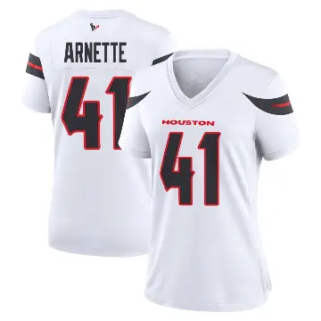 ＃41 Women's Damon Arnette White Game Houston Texans Jersey