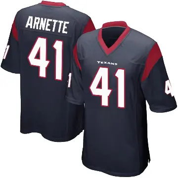 ＃41 Youth Damon Arnette Navy Blue Game Houston Texans Team Color Jersey