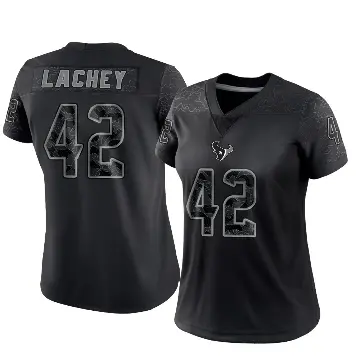 ＃42 Women's Luke Lachey Black Limited Houston Texans Reflective Jersey