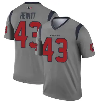 ＃43 Men's Neville Hewitt Gray Legend Houston Texans Inverted Jersey