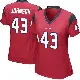 ＃43 Women's Jakob Johnson Red Game Houston Texans Alternate Jersey