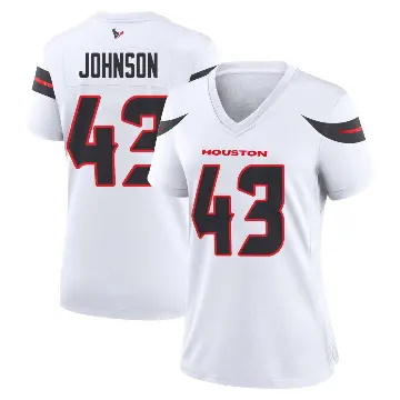 ＃43 Women's Jakob Johnson White Game Houston Texans Jersey