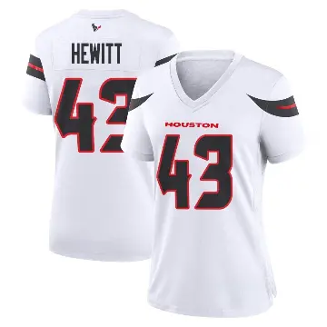 ＃43 Women's Neville Hewitt White Game Houston Texans Jersey