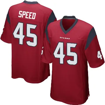 ＃45 Men's E.J. Speed Red Game Houston Texans Alternate Jersey