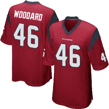 ＃46 Men's Jackson Woodard Red Game Houston Texans Alternate Jersey