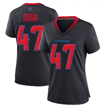 ＃47 Women's K.C. Ossai Navy Game Houston Texans 2nd Alternate Jersey