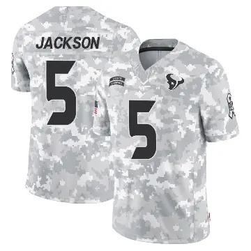 ＃5 Men's Kearis Jackson Arctic Camo Limited Houston Texans 2024 Salute to Service Jersey
