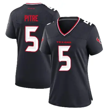＃5 Women's Jalen Pitre Navy Game Houston Texans Team Jersey