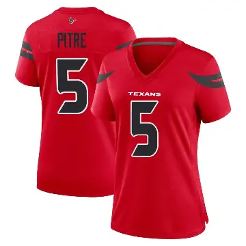 ＃5 Women's Jalen Pitre Red Game Houston Texans Alternate Jersey