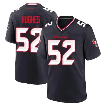 ＃52 Men's Jerry Hughes Navy Game Houston Texans Team Jersey