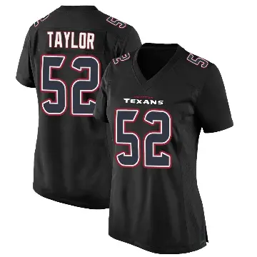 ＃52 Women's Darrell Taylor Black Game Houston Texans Fashion Jersey