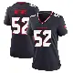 ＃52 Women's Jerry Hughes Navy Game Houston Texans Team Jersey