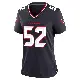 ＃52 Women's Jerry Hughes Navy Game Houston Texans Team Jersey