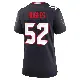 ＃52 Women's Jerry Hughes Navy Game Houston Texans Team Jersey