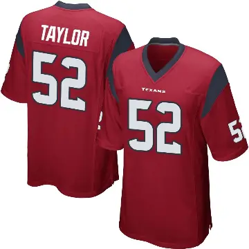 ＃52 Youth Darrell Taylor Red Game Houston Texans Alternate Jersey