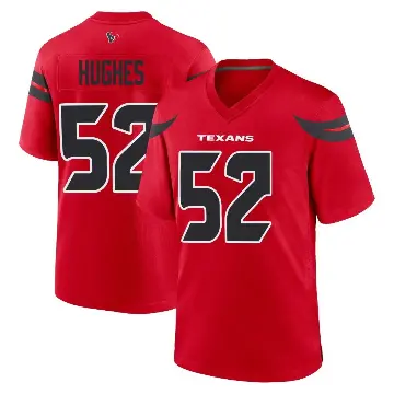＃52 Youth Jerry Hughes Red Game Houston Texans Alternate Jersey