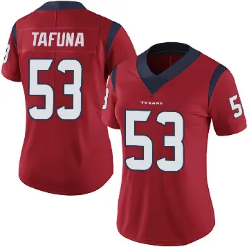 ＃53 Women's Junior Tafuna Red Limited Houston Texans Alternate Vapor Untouchable Jersey