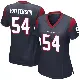 ＃54 Women's Jarrett Patterson Navy Blue Game Houston Texans Team Color Jersey
