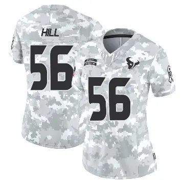 ＃56 Women's Jamal Hill Arctic Camo Limited Houston Texans 2024 Salute to Service Jersey