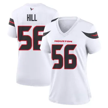 ＃56 Women's Jamal Hill White Game Houston Texans Jersey
