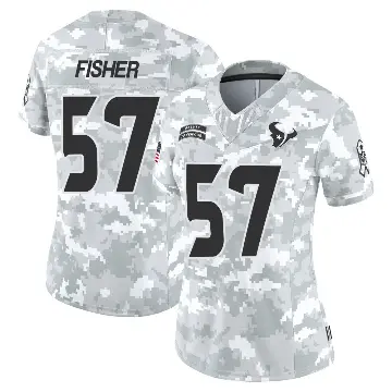 ＃57 Women's Blake Fisher Arctic Camo Limited Houston Texans 2024 Salute to Service Jersey