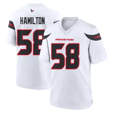 ＃58 Men's Kyonte Hamilton White Game Houston Texans Jersey
