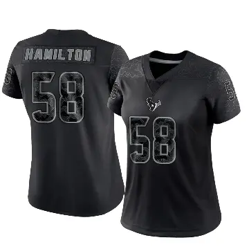 ＃58 Women's Kyonte Hamilton Black Limited Houston Texans Reflective Jersey