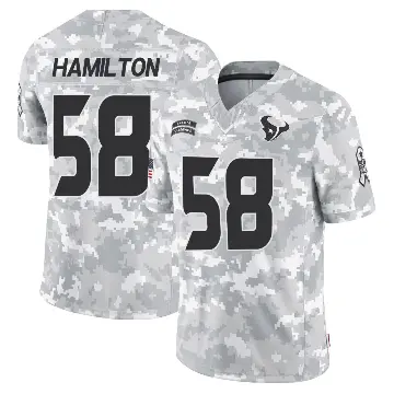 ＃58 Youth Kyonte Hamilton Arctic Camo Limited Houston Texans 2024 Salute to Service Jersey
