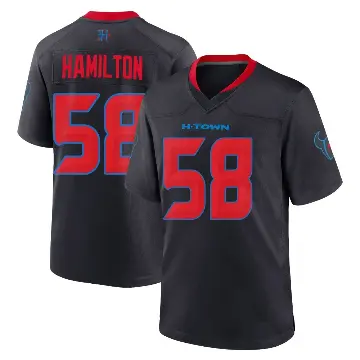 ＃58 Youth Kyonte Hamilton Navy Game Houston Texans 2nd Alternate Jersey