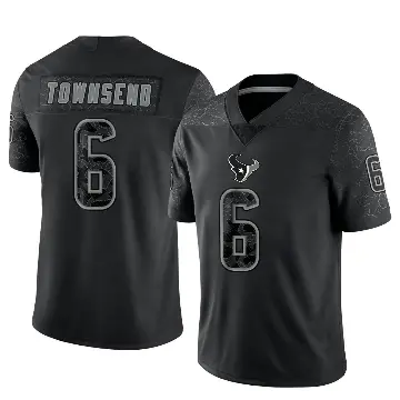 ＃6 Youth Tommy Townsend Black Limited Houston Texans Reflective Jersey