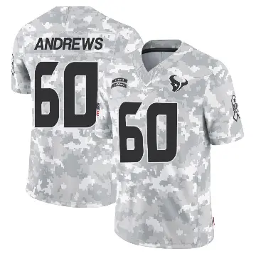 ＃60 Men's Jake Andrews Arctic Camo Limited Houston Texans 2024 Salute to Service Jersey