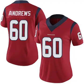 ＃60 Women's Jake Andrews Red Limited Houston Texans Alternate Vapor Untouchable Jersey