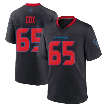 ＃65 Men's Eli Cox Navy Game Houston Texans 2nd Alternate Jersey
