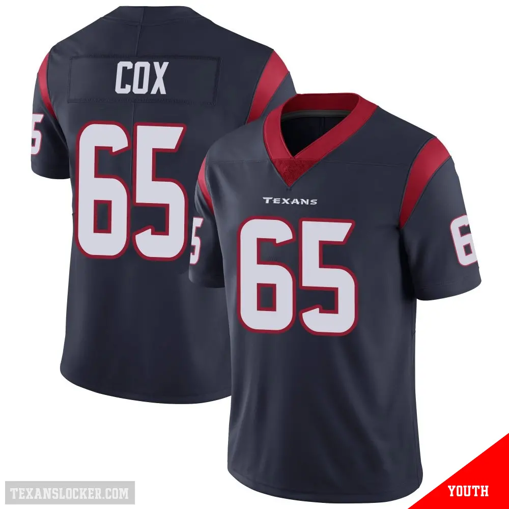 ＃65 Youth Eli Cox Navy Blue Limited Houston Texans Team Color Vapor Untouchable Jersey