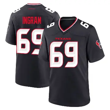 ＃69 Men's Ed Ingram Navy Game Houston Texans Team Jersey