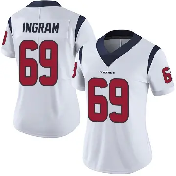 ＃69 Women's Ed Ingram White Limited Houston Texans Vapor Untouchable Jersey