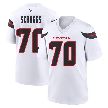 ＃70 Men's Juice Scruggs White Game Houston Texans Jersey