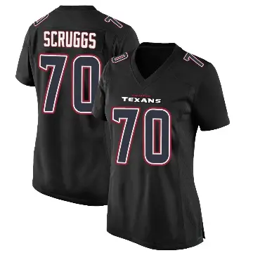 ＃70 Women's Juice Scruggs Black Game Houston Texans Fashion Jersey