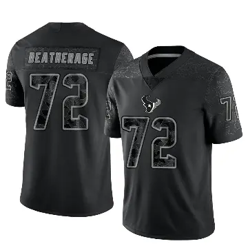 ＃72 Men's Dylan Deatherage Black Limited Houston Texans Reflective Jersey