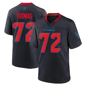 ＃72 Men's Jaylon Thomas Navy Game Houston Texans 2nd Alternate Jersey